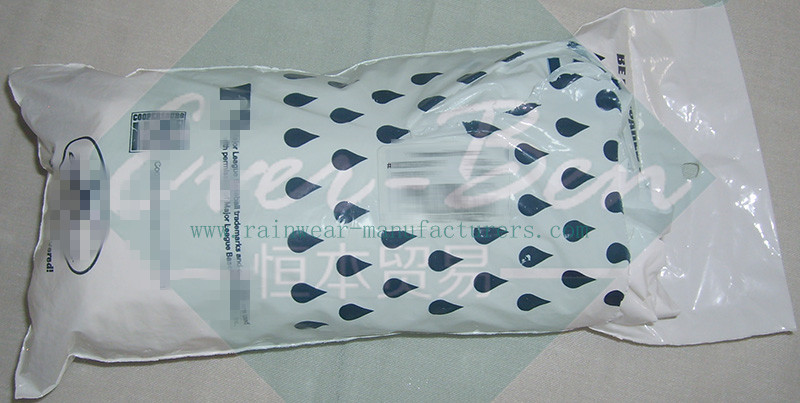 White plastic waterproof poncho bag